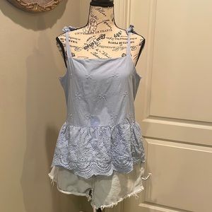 Blue Peplum Tank size Large